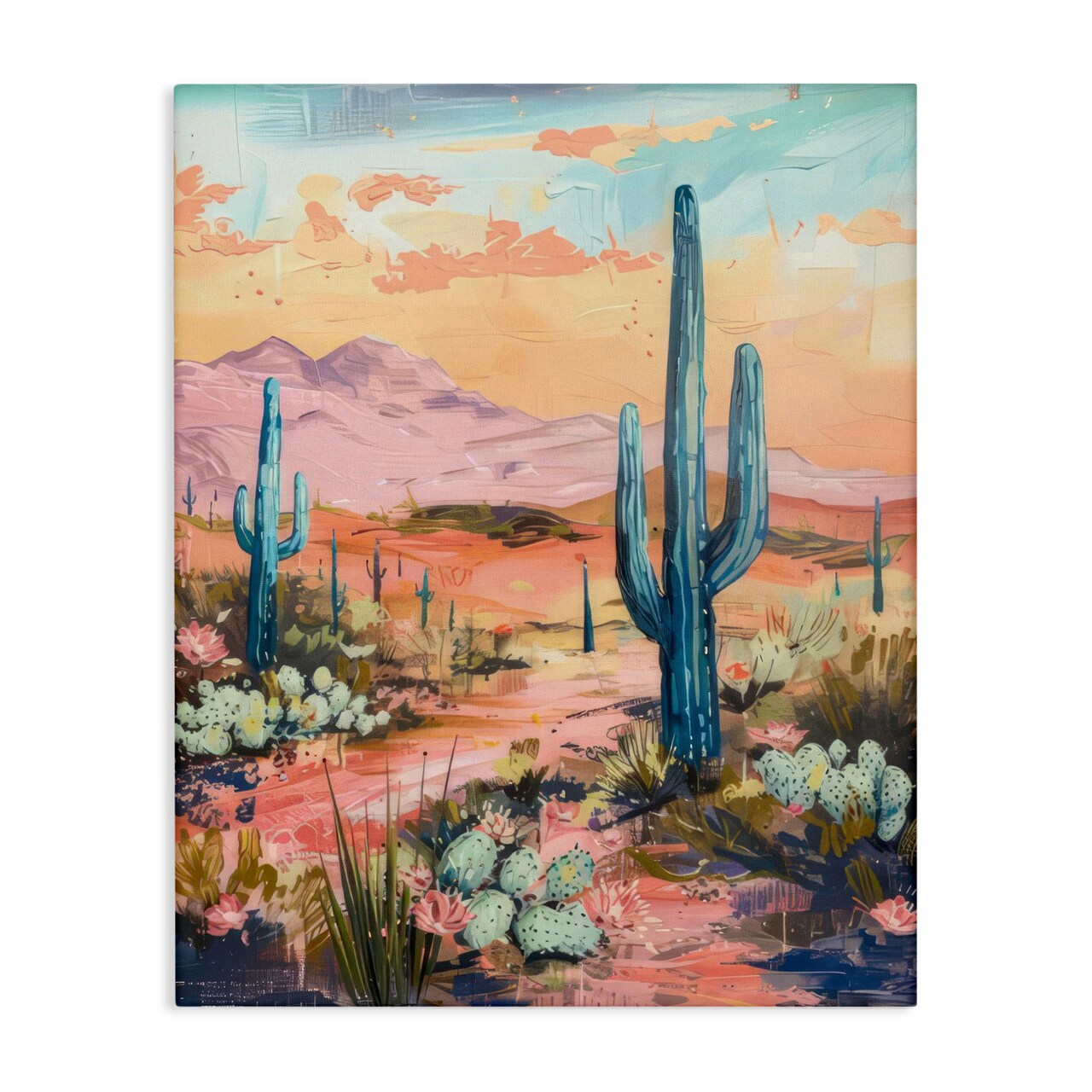 Stupell Industries Soft Canyon Sunset Cacti Canvas Wall Art Design by LSR Design Studio